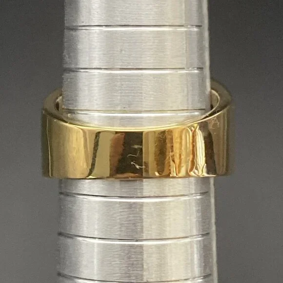 Art Deco Ring Yellow Gold Plated Multicolor Baguette Rhinestone CZ Band Sz 8.5 - Picture 8 of 9